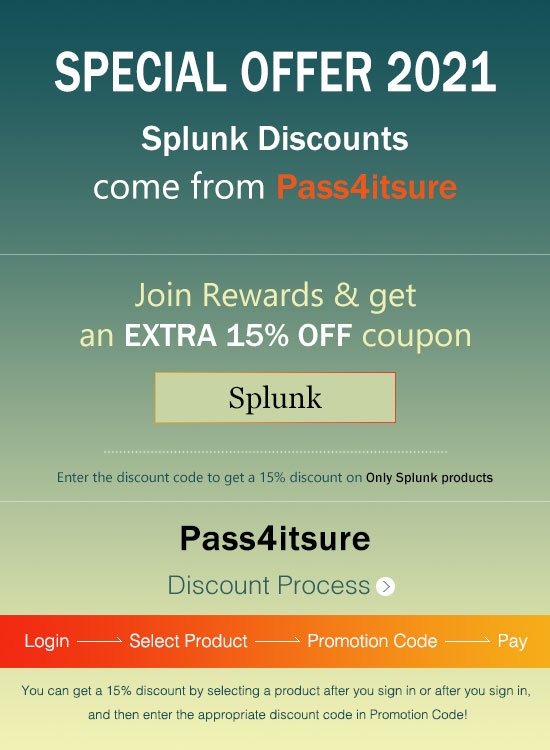 Pass4itsure Splunk exam dumps discount code 2021